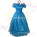 2015 new design blue kids princess cinderella dress with high quality